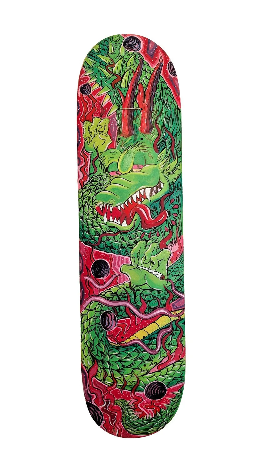 Stoned Dragon - Skateboard deck — Joe Tamponi Illustrations